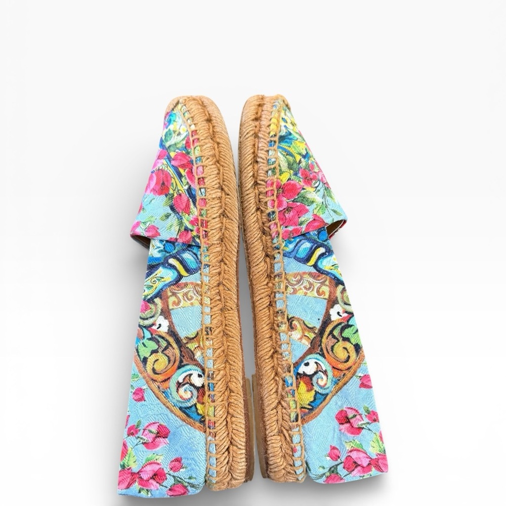Dolce & Gabbana Multicolor Floral Print Fabric Espadrille Flats EU 40 US 10 - Picture 9 of 14